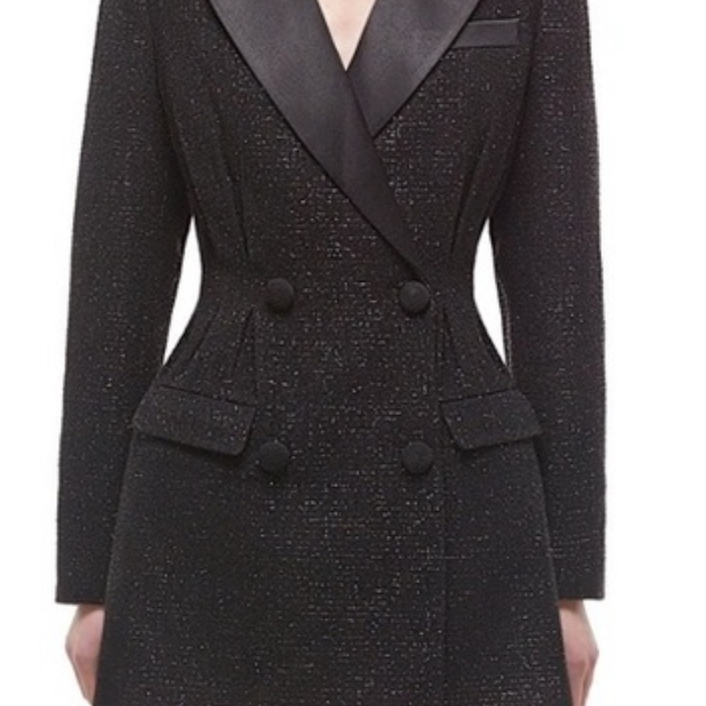 Self-Portrait Black Textured Blazer